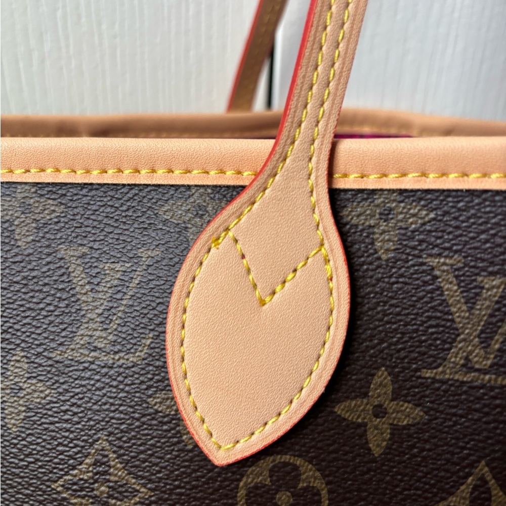 Designer Inspired brown Monogram coated canvas Tote - Brown with Tan Trim - Picture 4 of 16